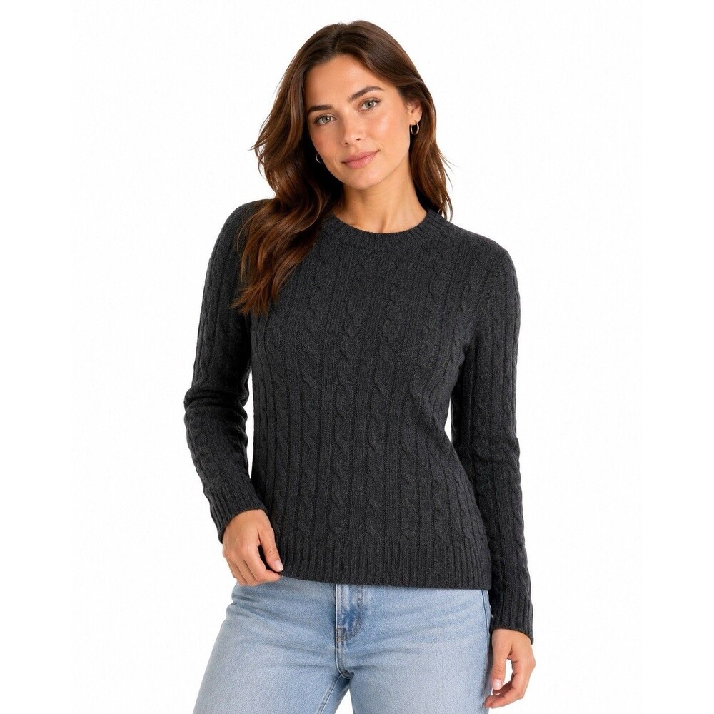 Lauren Ralph Lauren Sz S Petite Cable Knit Merino Wool Cashmere Angora Sweater